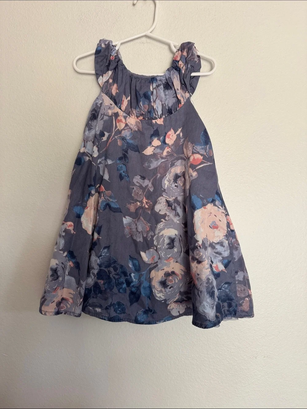 GAP Baby Floral Toddler Dress in Gray and Blush